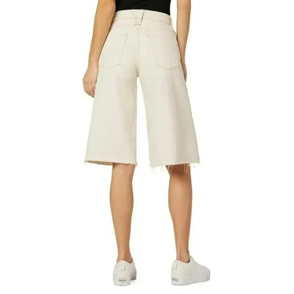 Hudson Womens Freya Low-Rise Size 24 Burmuda Skater Short Raw Hem Beige Raw Hem - Picture 2 of 16